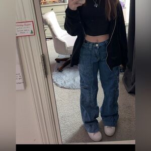Low rise baggy Cargo jeans